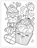 Аниме-раскраски с наклейками. Сладости — фото, картинка — 2