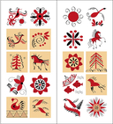 Раскраска с наклейками. Росписи. Комплект из 4 книг — фото, картинка — 3