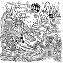 Путешествие по Азии. Раскраска — фото, картинка — 2