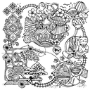 Путешествие по Азии. Раскраска — фото, картинка — 7